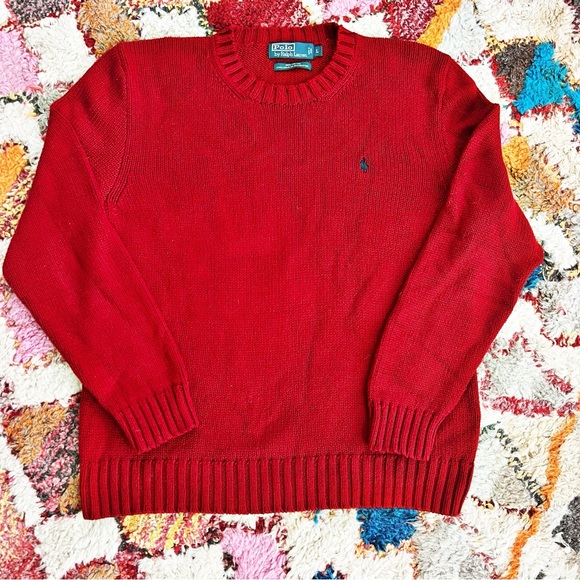 Polo Ralph Lauren Other - Polo Ralph Lauren Chunky Knit Thick Sweater Large Red
